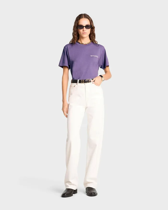 Sporty and Rich TShirts and Tops Women Health Is Wealth TShirt 8211 Dusty GrapeWhite