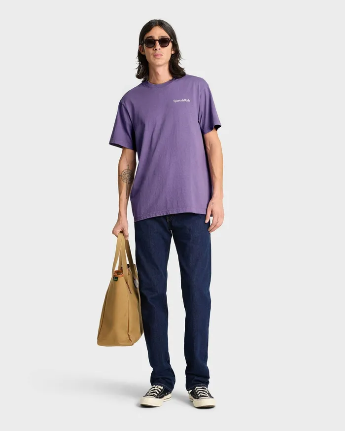 Sporty and Rich TShirts and Tops Women Health Is Wealth TShirt 8211 Dusty GrapeWhite