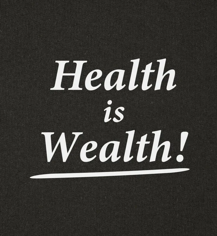 Sporty and Rich TShirts and Tops Women Health Is Wealth TShirt 8211 Faded BlackWhite