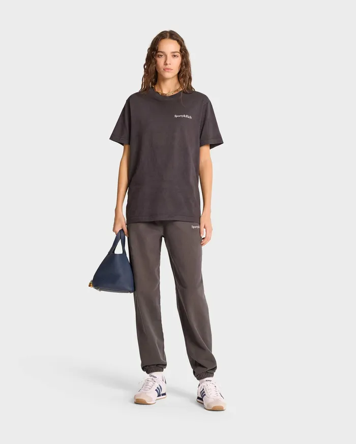 Sporty and Rich TShirts and Tops Women Health Is Wealth TShirt 8211 Faded BlackWhite