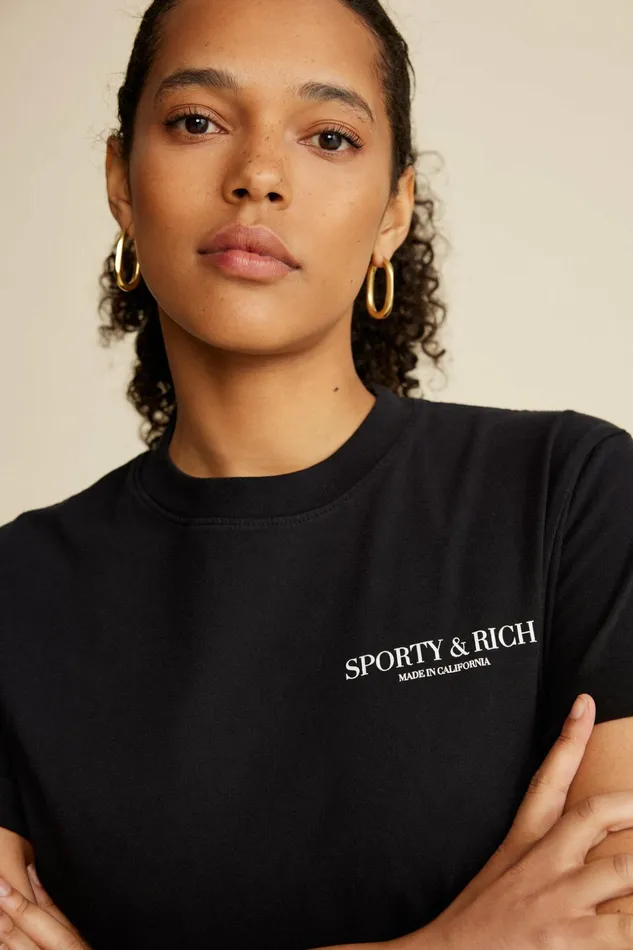 Sporty and Rich TShirts and Tops Women Made In California TShirt 8211 BlackWhite
