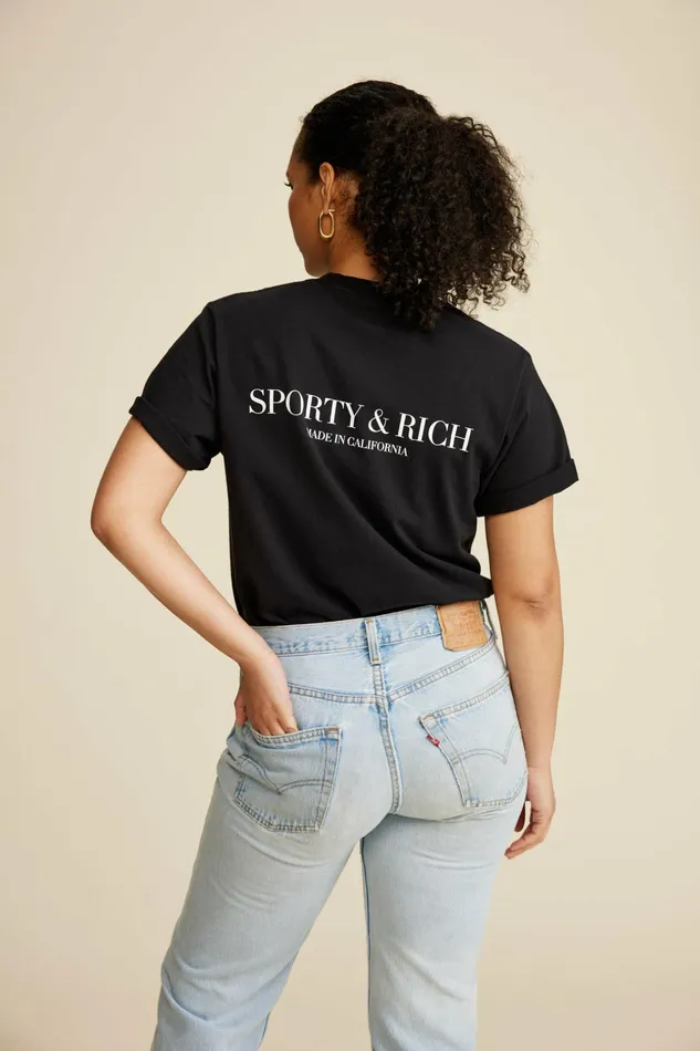 Sporty and Rich TShirts and Tops Women Made In California TShirt 8211 BlackWhite