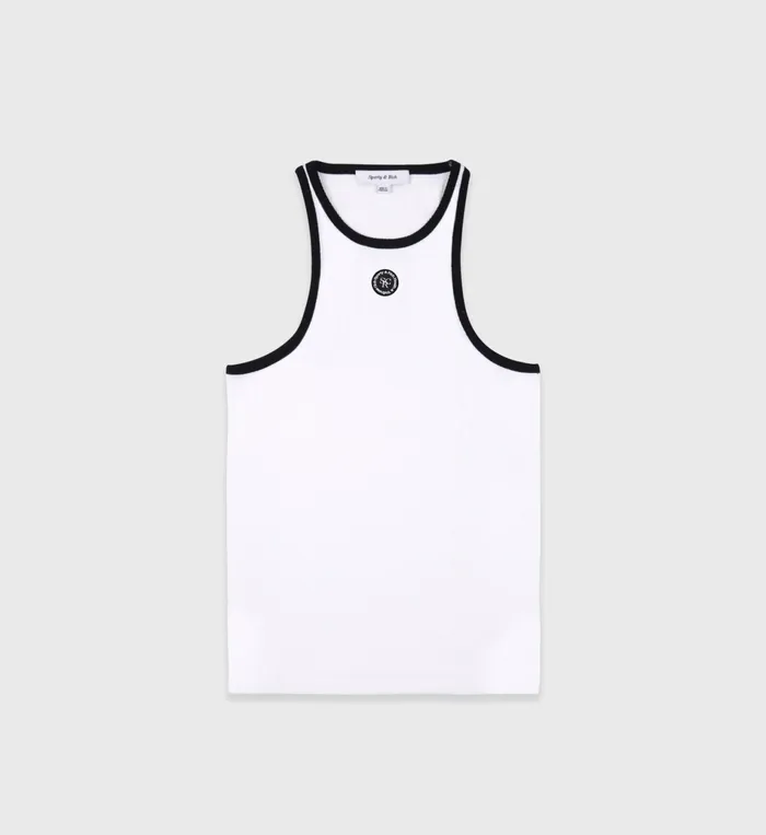 Sporty and Rich TShirts and Tops Women SRHWC Ribbed Tank 8211 WhiteBlack