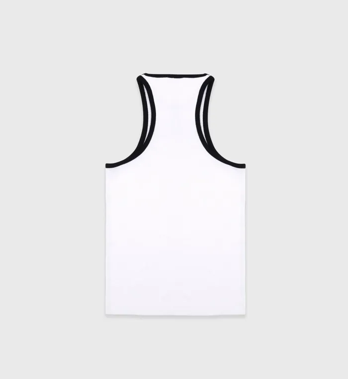 Sporty and Rich TShirts and Tops Women SRHWC Ribbed Tank 8211 WhiteBlack