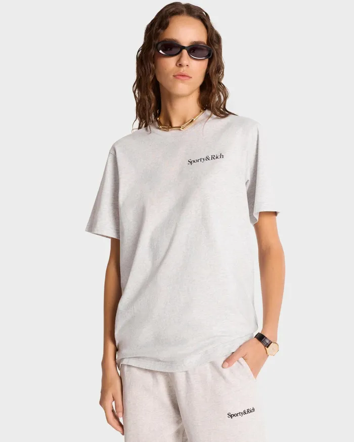 Sporty and Rich TShirts Men Health Is Wealth TShirt 8211 Heather GrayNavy