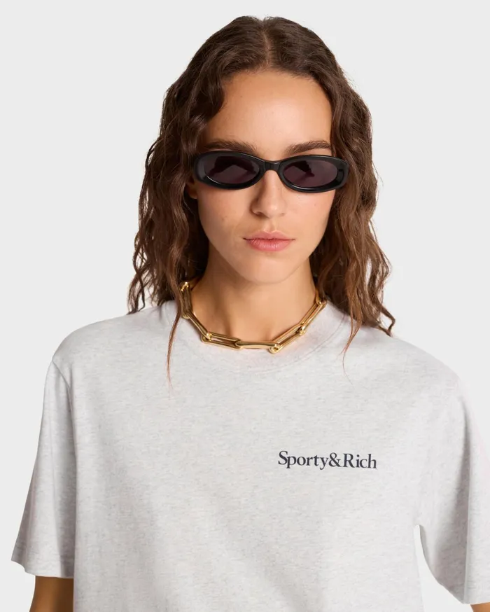 Sporty and Rich TShirts Men Health Is Wealth TShirt 8211 Heather GrayNavy