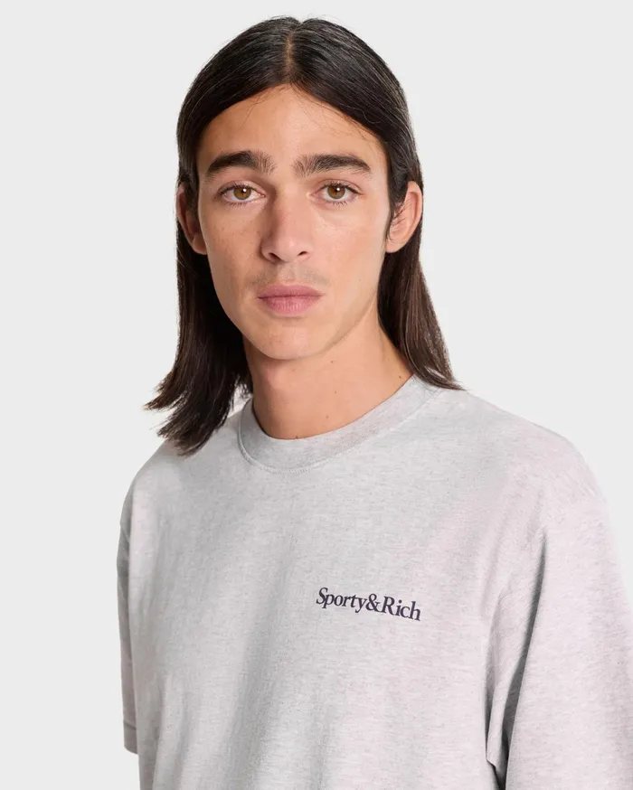 Sporty and Rich TShirts Men Health Is Wealth TShirt 8211 Heather GrayNavy