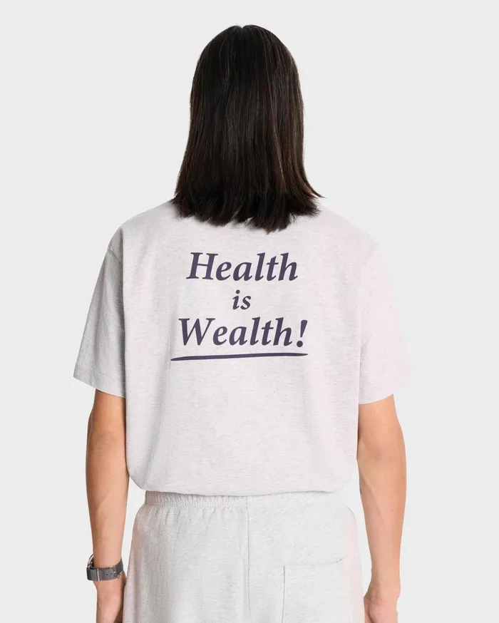Sporty and Rich TShirts Men Health Is Wealth TShirt 8211 Heather GrayNavy