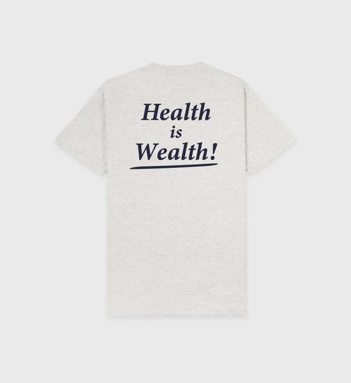 Sporty and Rich TShirts Men Health Is Wealth TShirt 8211 Heather GrayNavy