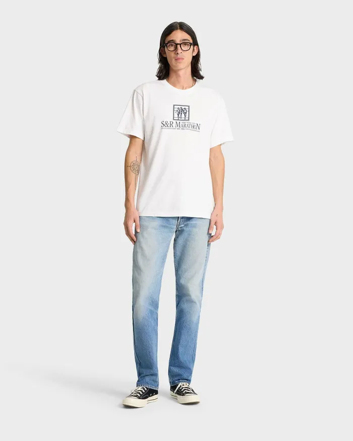 Sporty and Rich TShirts Men NY Marathon TShirt 8211 WhiteNavy