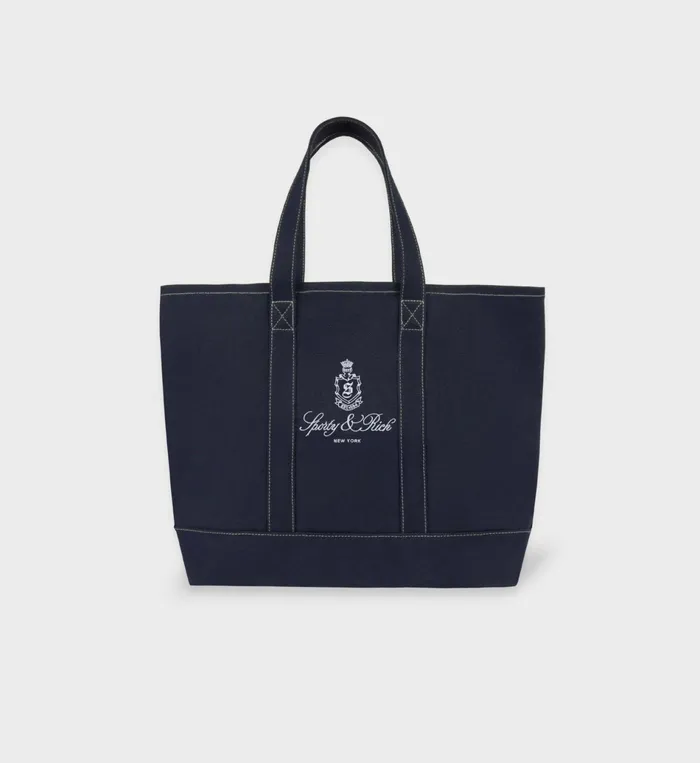 Sporty and Rich Tote Bags Women Vendome Tote Bag 8211 NavyWhite