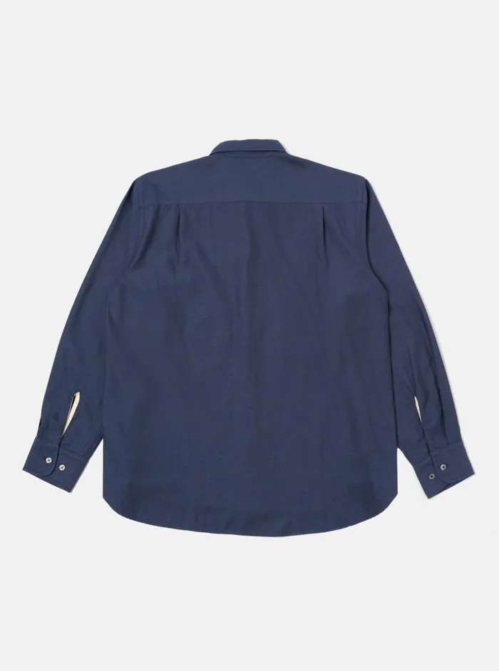 Square Pocket Shirt In Navy SG Brushed Twill Men Universal Works Shirts
