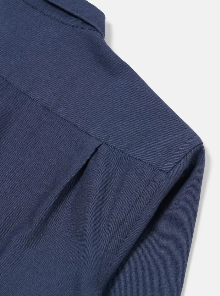 Square Pocket Shirt In Navy SG Brushed Twill Men Universal Works Shirts