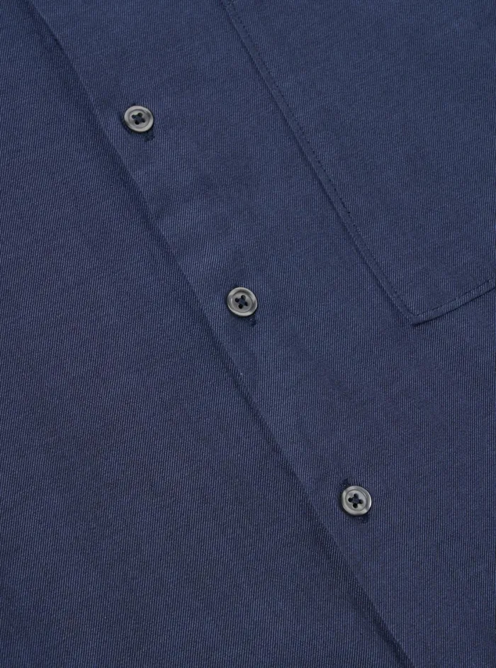 Square Pocket Shirt In Navy SG Brushed Twill Men Universal Works Shirts