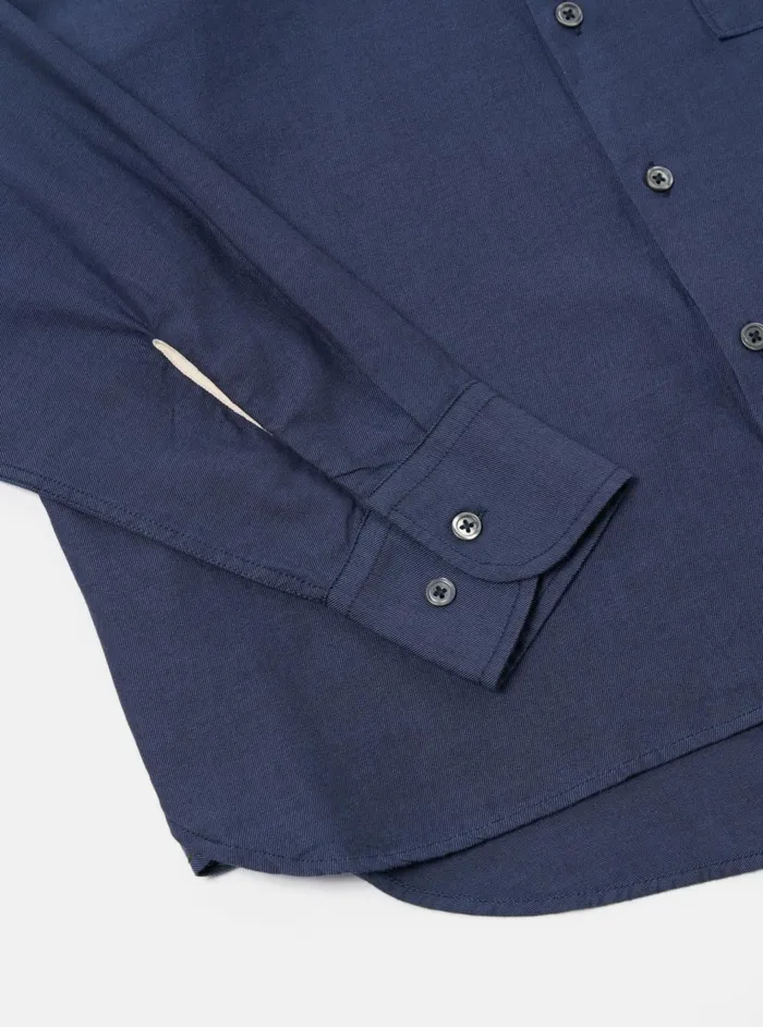 Square Pocket Shirt In Navy SG Brushed Twill Men Universal Works Shirts
