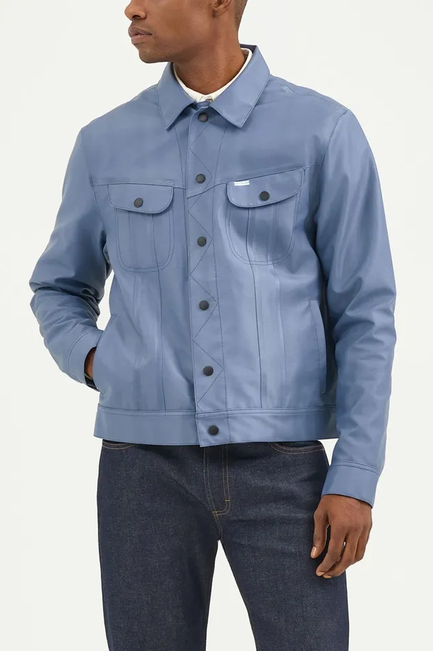 Stutterheim Lee X STUTTERHEIM Storm Rider Jacket Ash Blue Men Raincoats