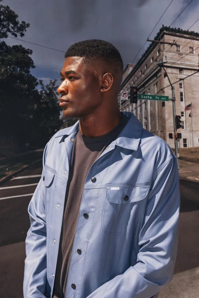 Stutterheim Lee X STUTTERHEIM Storm Rider Jacket Ash Blue Men Raincoats