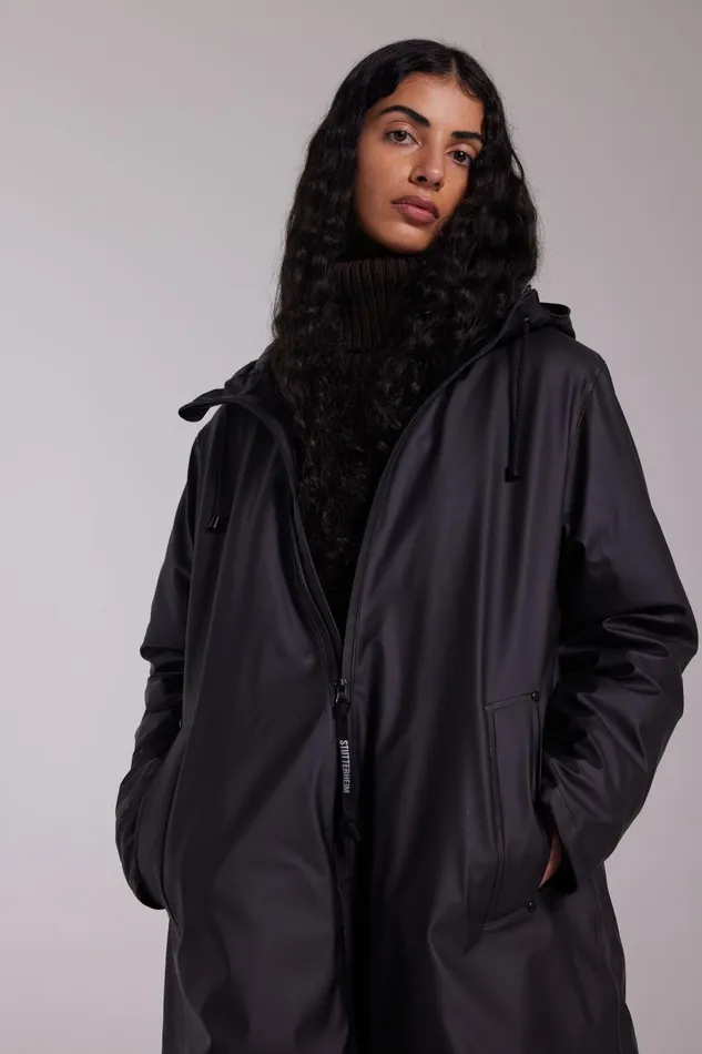 Stutterheim Mosebacke Winter Jacket Black Women Winter Coats
