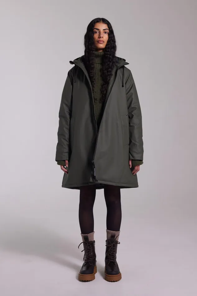 Stutterheim Mosebacke Winter Jacket Green Women Raincoats