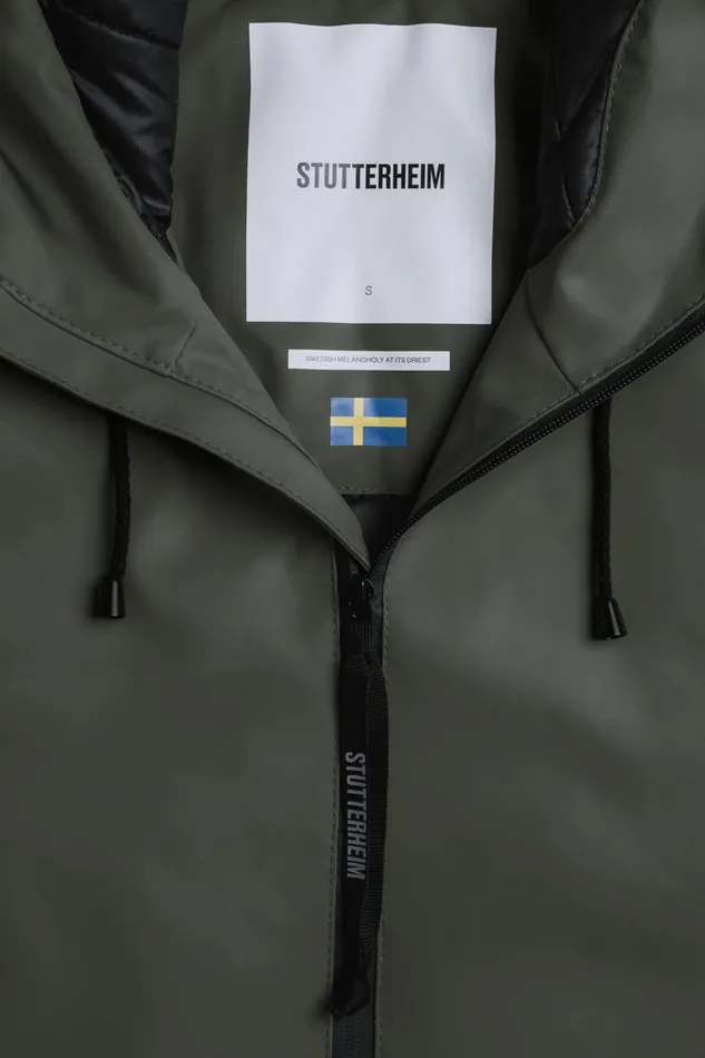 Stutterheim Mosebacke Winter Jacket Green Women Raincoats