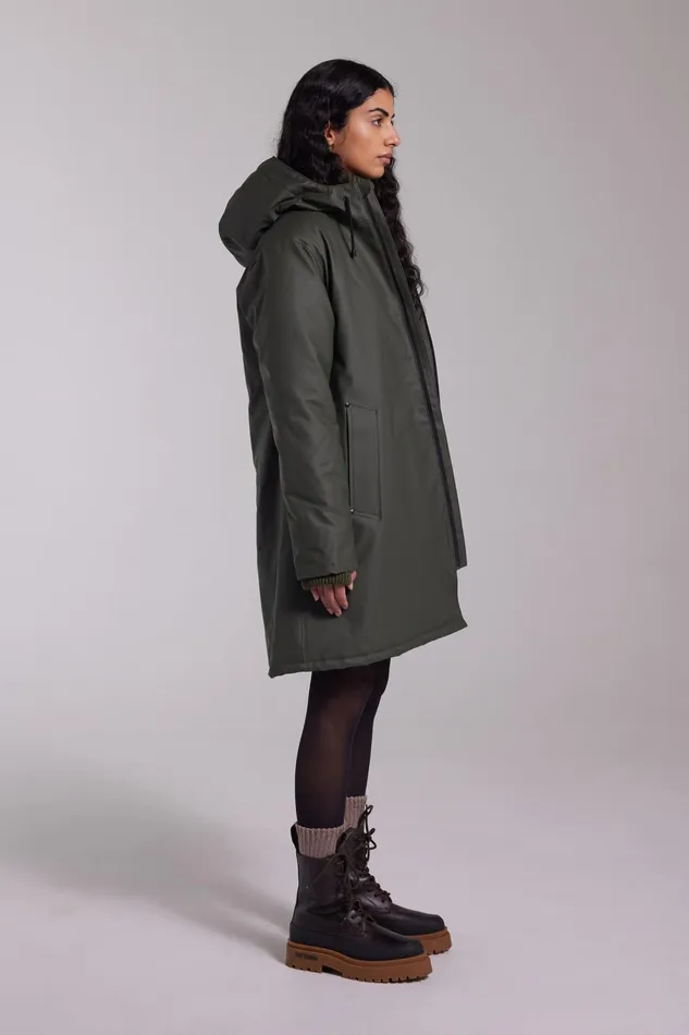 Stutterheim Mosebacke Winter Jacket Green Women Raincoats