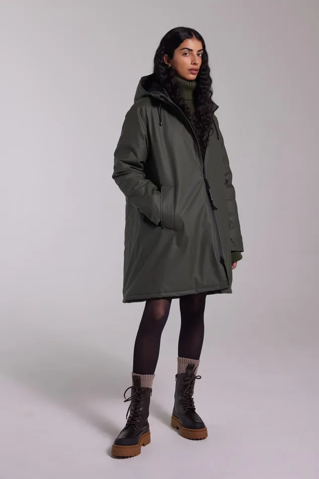 Stutterheim Mosebacke Winter Jacket Green Women Raincoats
