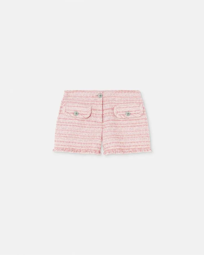 Suits Women Versace Tweed Mini Shorts Light Pink