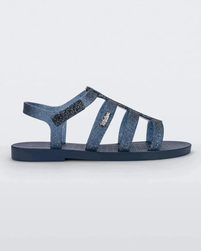 Sun Rodeo Blueblue Glitter Silver Women Melissa Sandals