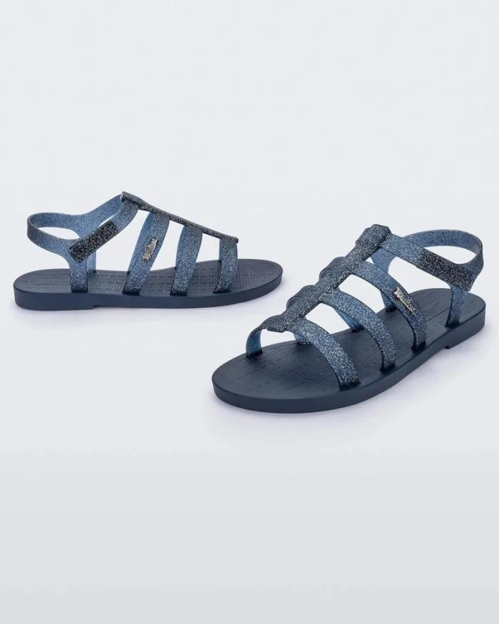 Sun Rodeo Blueblue Glitter Silver Women Melissa Sandals