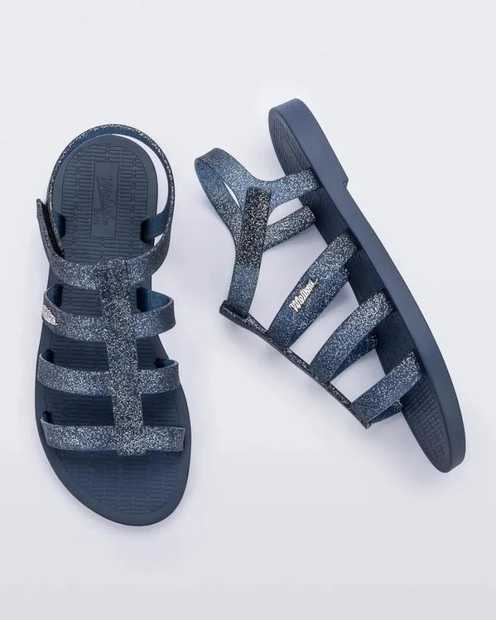 Sun Rodeo Blueblue Glitter Silver Women Melissa Sandals
