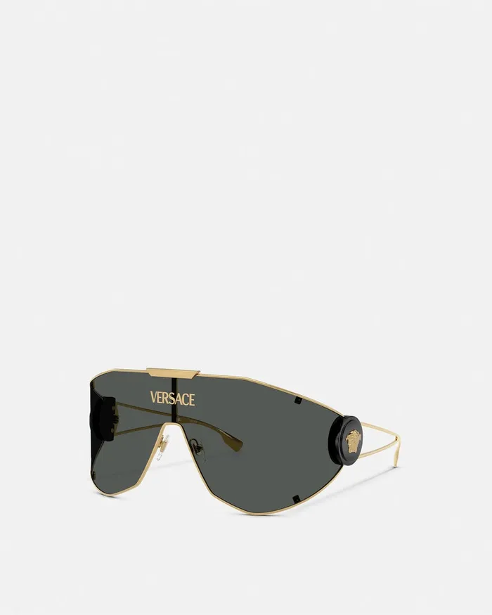 Sunglasses Men Versace Medusa Geometric Sunglasses Blackgold