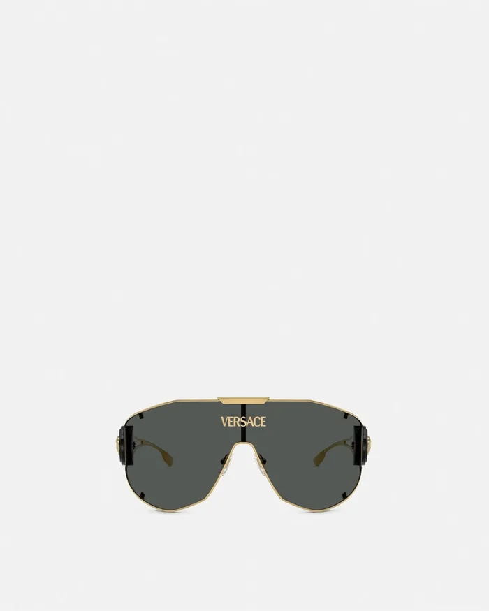 Sunglasses Men Versace Medusa Geometric Sunglasses Blackgold