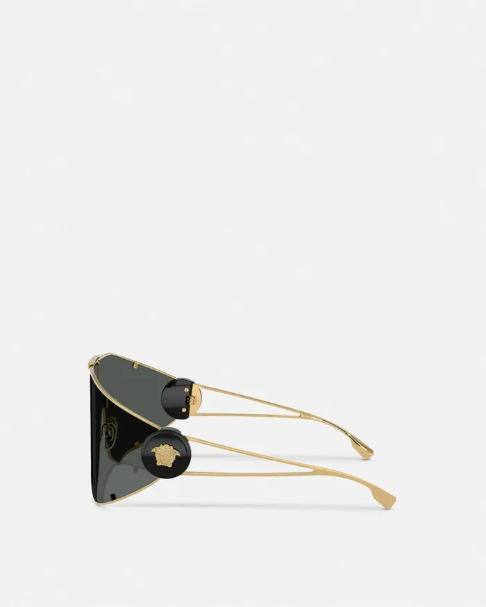 Sunglasses Men Versace Medusa Geometric Sunglasses Blackgold