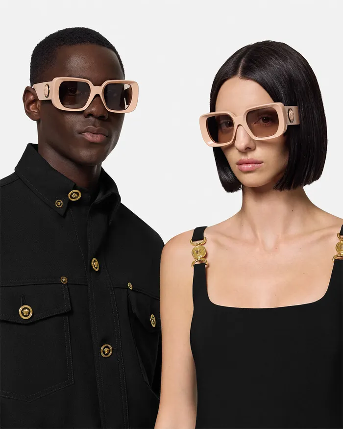 Sunglasses WomenMen Versace Medusa Medallion Sunglasses Beige
