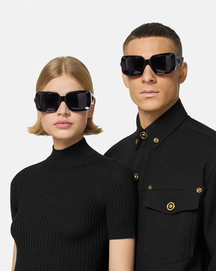 Sunglasses WomenMen Versace Medusa Medallion Sunglasses Blackgold