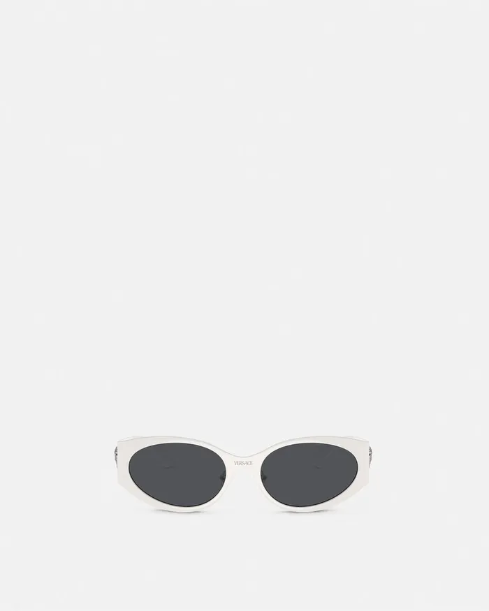 Sunglasses Women Versace La Medusa Oval Sunglasses White