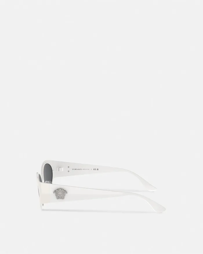 Sunglasses Women Versace La Medusa Oval Sunglasses White
