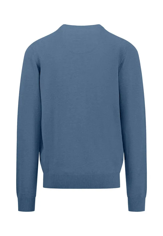 Sweater Men FYNCHHATTON Cotton Knitting Sweater With Vneckline Vibrant Bluenew Dijonrustruby Redflamepale Blushfuchsiadark Teal