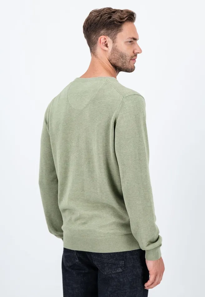 Sweater Men FYNCHHATTON Cotton Knitting Sweater With Vneckline Vibrant Bluenew Dijonrustruby Redflamepale Blushfuchsiadark Teal