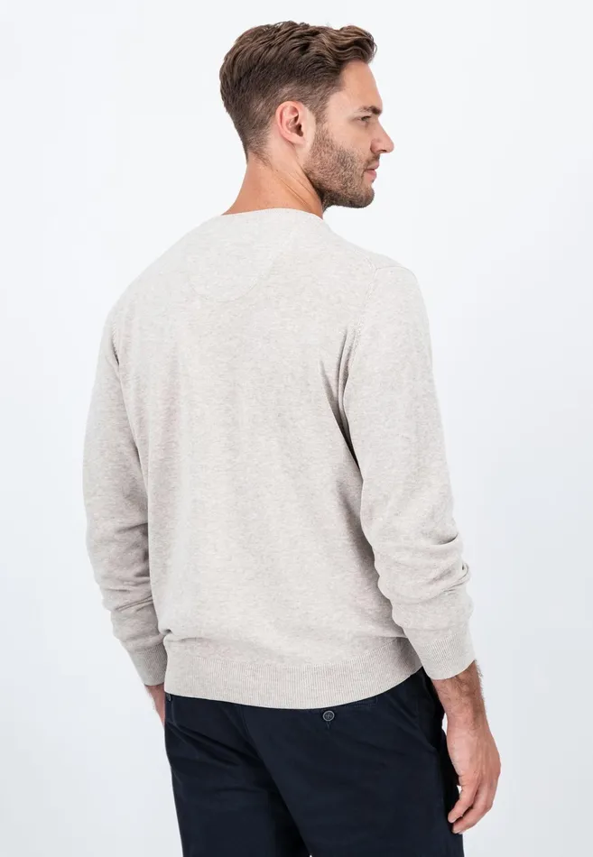 Sweater Men FYNCHHATTON Cotton Knitting Sweater With Vneckline Vibrant Bluenew Dijonrustruby Redflamepale Blushfuchsiadark Teal