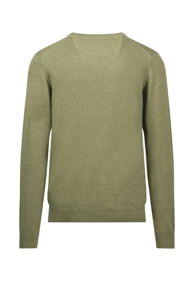Sweater Men FYNCHHATTON Cotton Knitting Sweater With Vneckline Vibrant Bluenew Dijonrustruby Redflamepale Blushfuchsiadark Teal