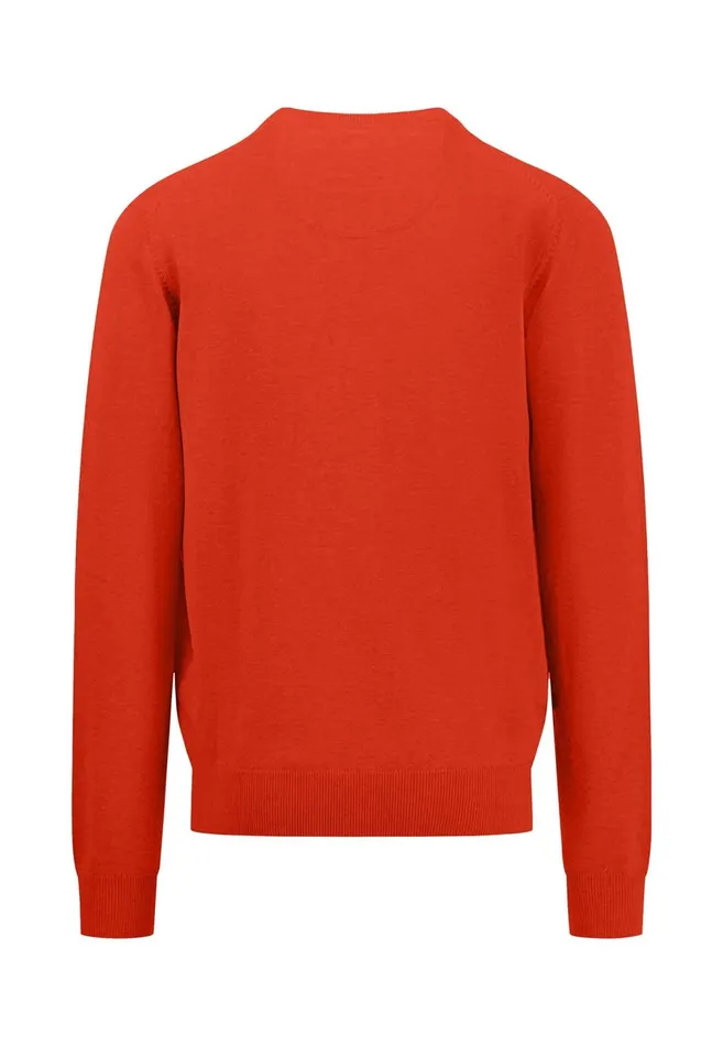 Sweater Men FYNCHHATTON Cotton Knitting Sweater With Vneckline Vibrant Bluenew Dijonrustruby Redflamepale Blushfuchsiadark Teal