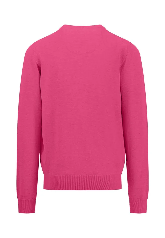 Sweater Men FYNCHHATTON Cotton Knitting Sweater With Vneckline Vibrant Bluenew Dijonrustruby Redflamepale Blushfuchsiadark Teal