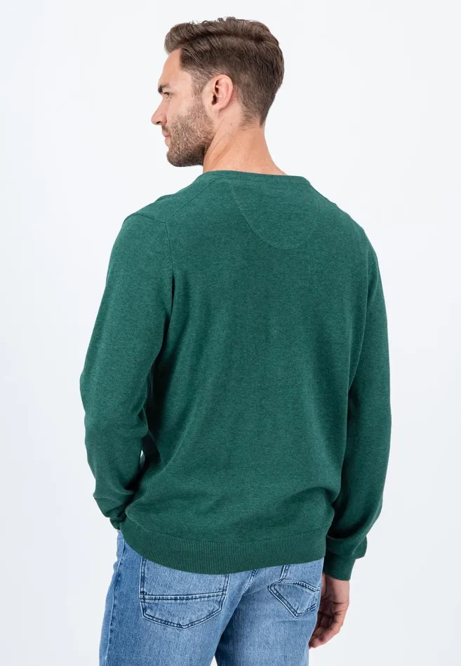 Sweater Men FYNCHHATTON Cotton Knitting Sweater With Vneckline Vibrant Bluenew Dijonrustruby Redflamepale Blushfuchsiadark Teal