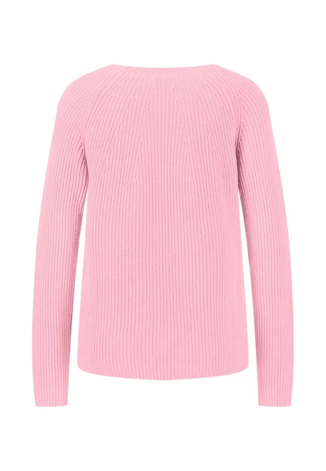 Sweater Women FYNCHHATTON Ribknit Jumper With Round Neckline Sky Bluenavypowder Rose