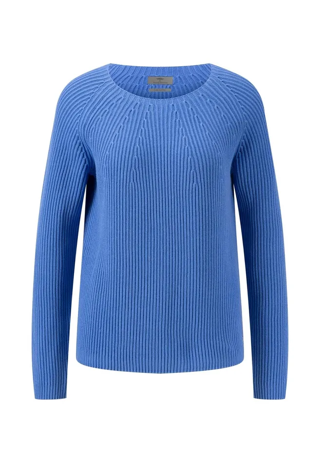 Sweater Women FYNCHHATTON Ribknit Jumper With Round Neckline Sky Bluenavypowder Rose