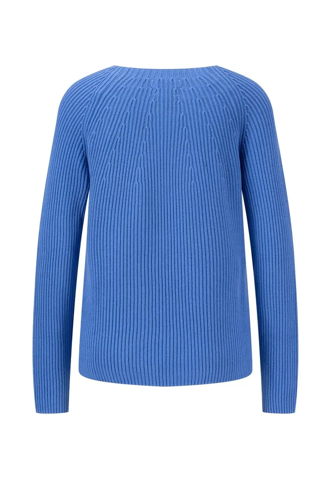 Sweater Women FYNCHHATTON Ribknit Jumper With Round Neckline Sky Bluenavypowder Rose