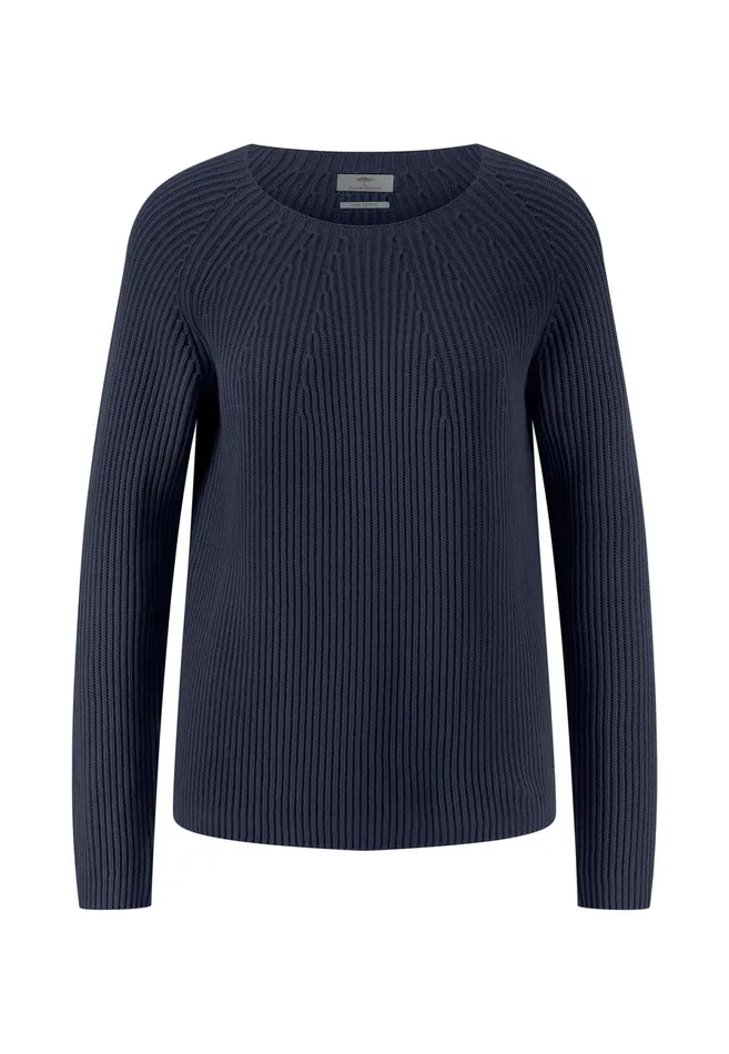 Sweater Women FYNCHHATTON Ribknit Jumper With Round Neckline Sky Bluenavypowder Rose