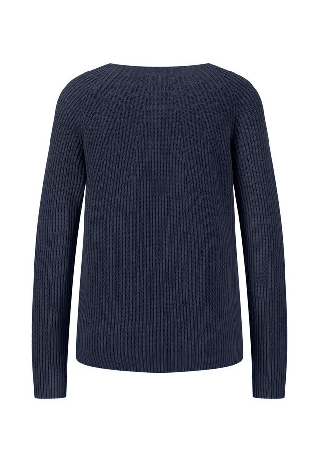 Sweater Women FYNCHHATTON Ribknit Jumper With Round Neckline Sky Bluenavypowder Rose