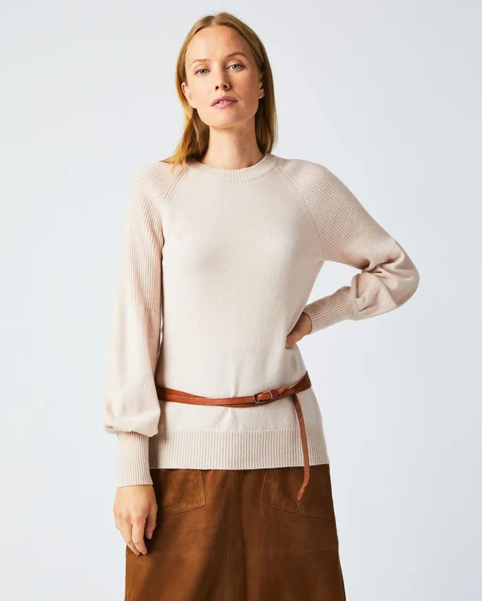 Sweaters and Knits Women Billy Reid Balloon Sleeve Crew Sweater Light Pink